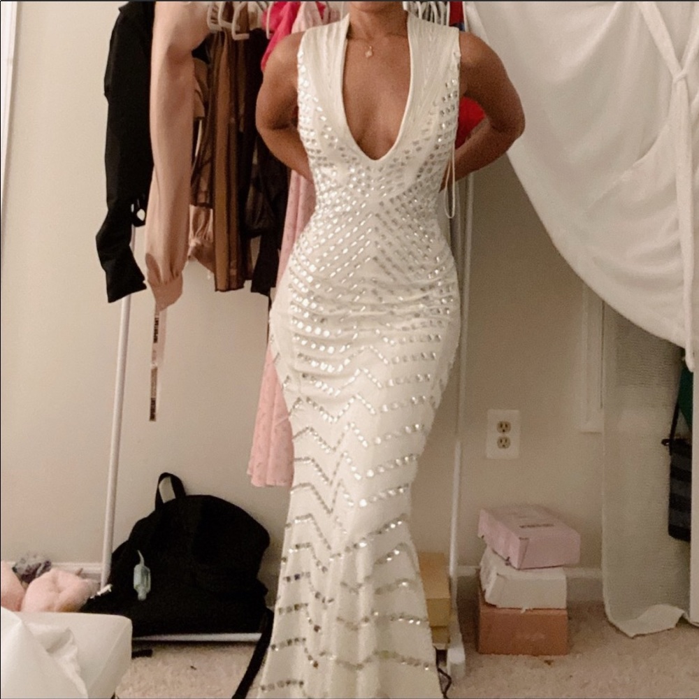 White Jovani Gown